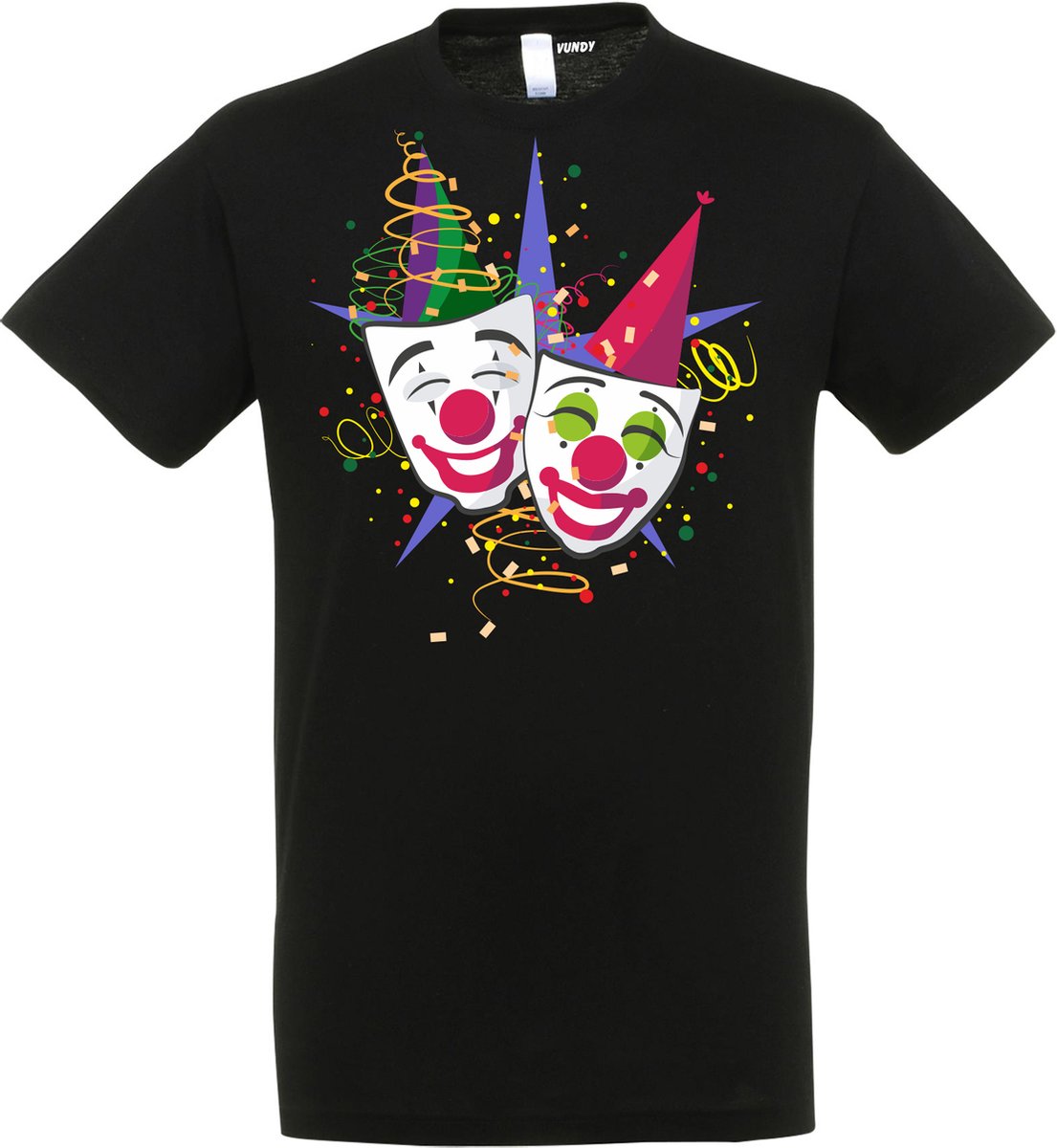 T-shirt kinderen Carnaval Masker | Carnaval | Carnavalskleding Kinderen Baby | Zwart | maat 152